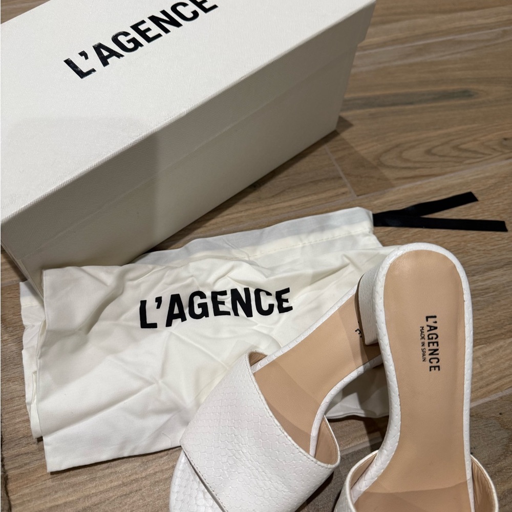 L'AGENCE Cream Mules for Women